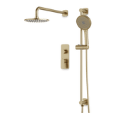 Artos Harmony Thermostatic Shower Trim Kit with Hand Shower on Slide Bar in Satin Brass – 10" (standard) Shower Head Size – PS136C10TRSB