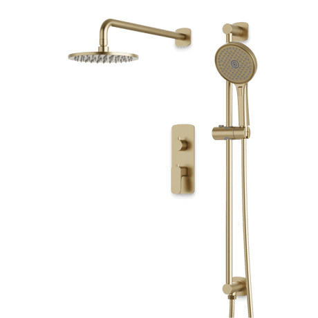 Artos Harmony Thermostatic Shower Trim Kit with Hand Shower on Slide Bar in Satin Brass – 12" Shower Head Size – PS136W12TRSB