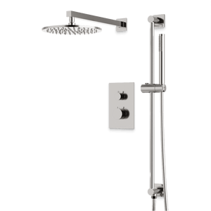 Artos Otella Thermostatic Shower Trim Kit with Hand Shower on Slide Bar in Brushed Nickel – Wide Control Trim Style – PS137BN