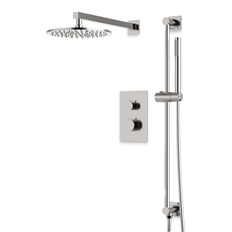 Artos Otella Thermostatic Shower Trim Kit with Hand Shower on Slide Bar in Brushed Nickel – Wide Control Trim Style – PS137BN