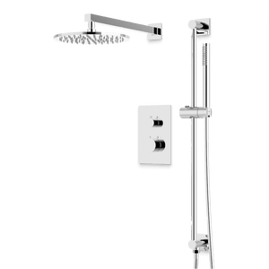 Artos Otella Thermostatic Shower Trim Kit with Hand Shower on Slide Bar in Chrome – Wide Control Trim Style – PS137CH