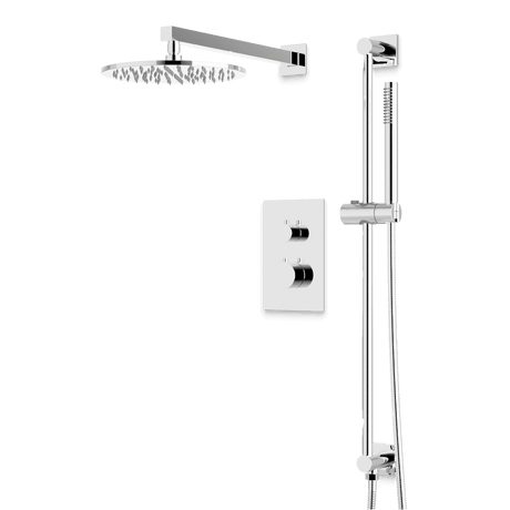 Artos Otella Thermostatic Shower Trim Kit with Hand Shower on Slide Bar in Chrome – Wide Control Trim Style – PS137CH