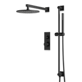 Artos Otella Thermostatic Shower Trim Kit with Hand Shower on Slide Bar in Matte Black – Wide Control Trim Style – PS137BK