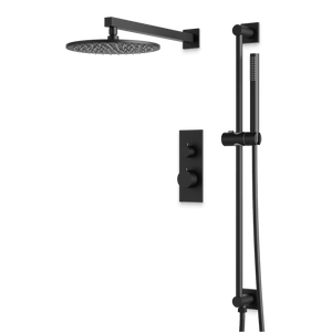 Artos Otella Thermostatic Shower Trim Kit with Hand Shower on Slide Bar in Matte Black – Wide Control Trim Style – PS137BK