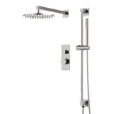 Artos Otella Thermostatic Shower Trim Kit with Hand Shower on Slide Bar in Brushed Nickel – Wide Control Trim Style – PS137BN