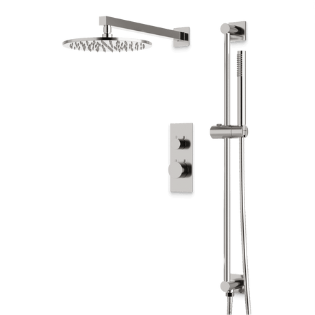 Artos Otella Thermostatic Shower Trim Kit with Hand Shower on Slide Bar in Brushed Nickel – Wide Control Trim Style – PS137BN