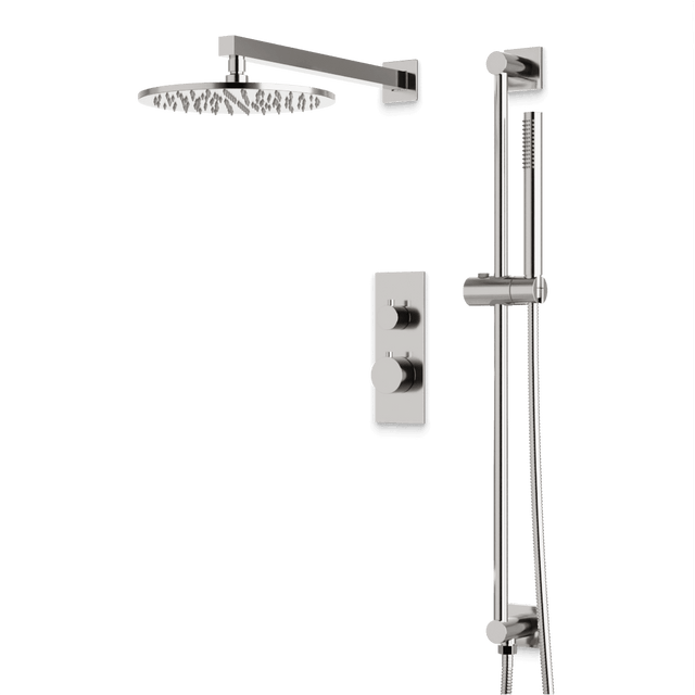 Artos Otella Thermostatic Shower Trim Kit with Hand Shower on Slide Bar in Brushed Nickel – Wide Control Trim Style – PS137BN