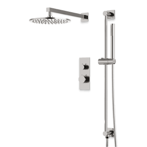 Artos Otella Thermostatic Shower Trim Kit with Hand Shower on Slide Bar in Brushed Nickel – Wide Control Trim Style
