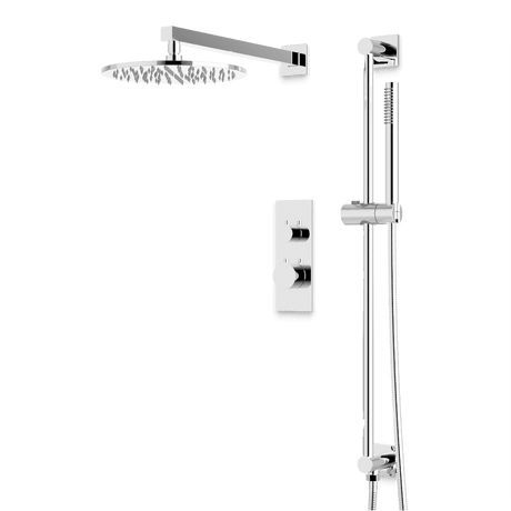 Artos Otella Thermostatic Shower Trim Kit with Hand Shower on Slide Bar in Chrome – Wide Control Trim Style – PS137CH