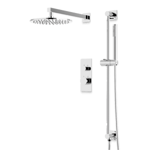 Artos Otella Thermostatic Shower Trim Kit with Hand Shower on Slide Bar in Chrome – Wide Control Trim Style