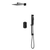 Artos Transitional Thermostatic Shower Trim Kit with Wall Mount Shower Head, Hand Shower on Slide Bar in Matte Black – PS138BK
