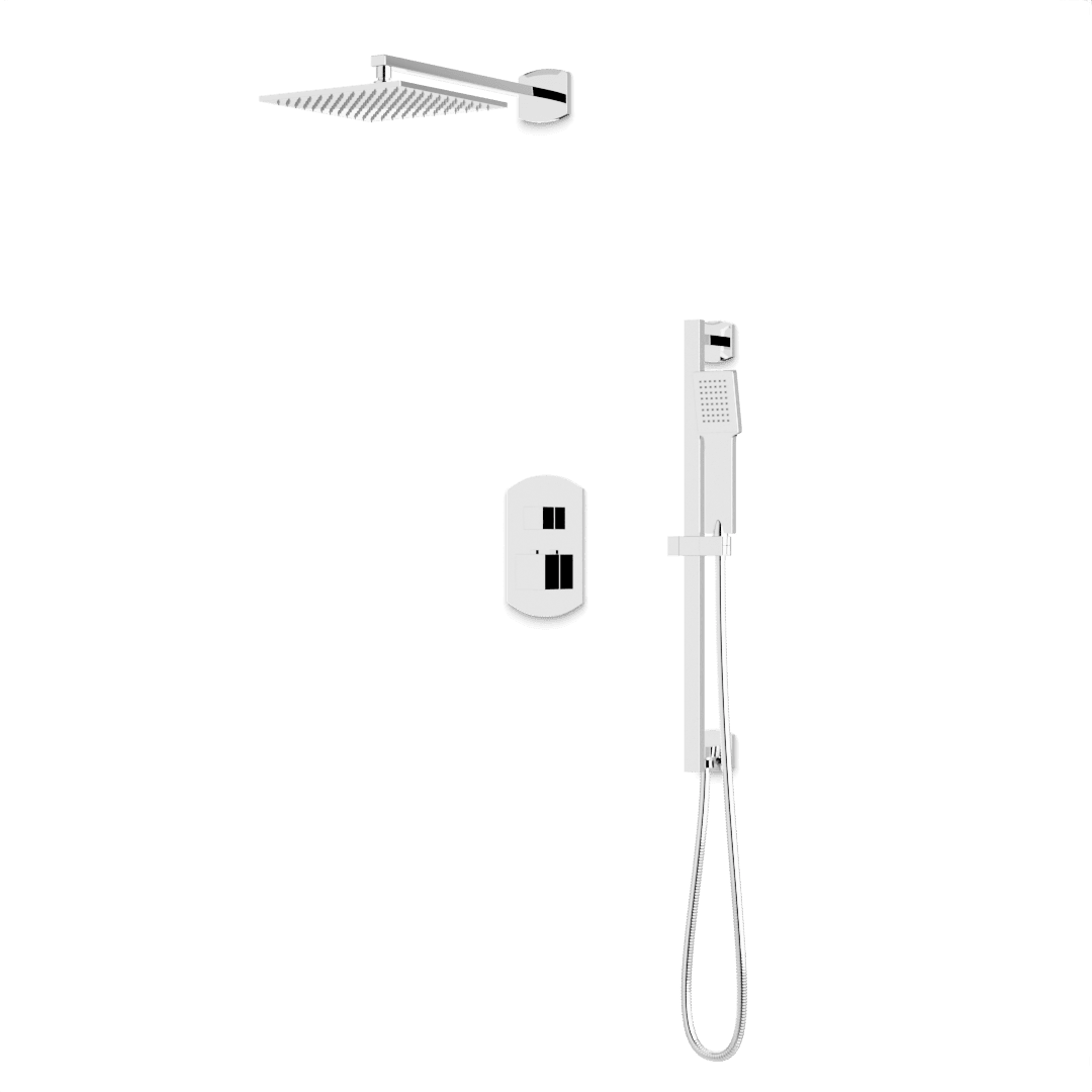 Artos Transitional Thermostatic Shower Trim Kit with Wall Mount Shower Head, Hand Shower on Slide Bar in Chrome – PS138CH