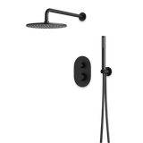 Artos Opera Thermostatic Shower Trim Kit with Hand Shower in Matte Black – Wide Control Trim Style – PS140BK