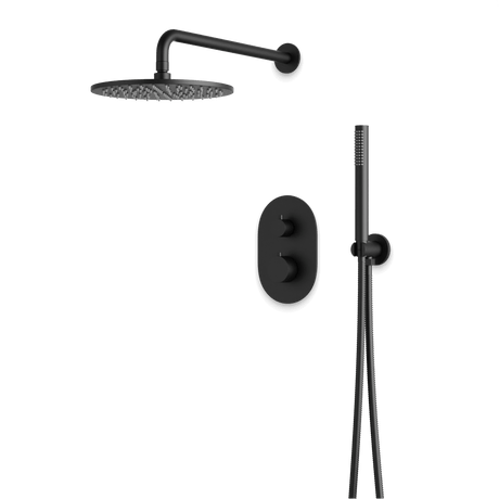 Artos Opera Thermostatic Shower Trim Kit with Hand Shower in Matte Black – Wide Control Trim Style – PS140BK