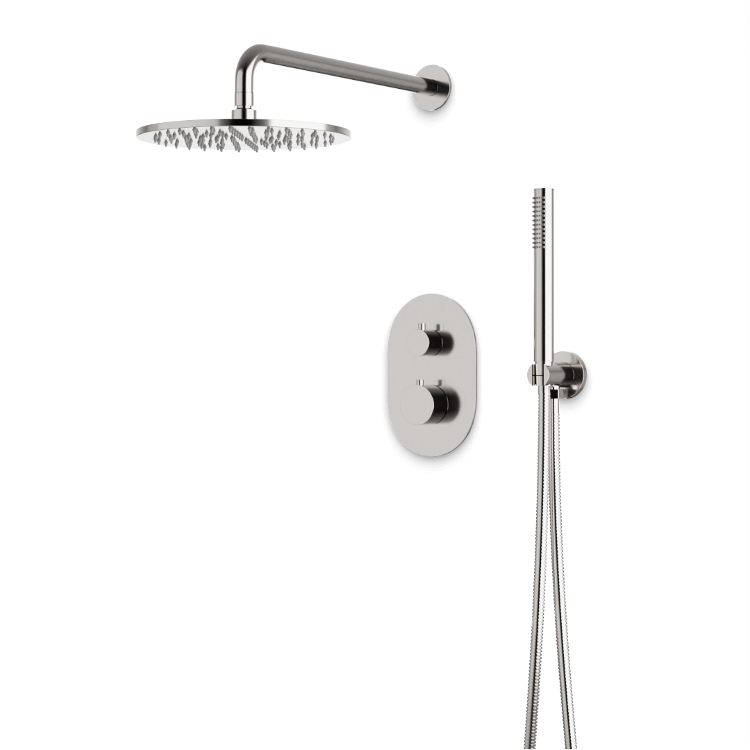 Artos Opera Thermostatic Shower Trim Kit with Hand Shower in Brushed Nickel – Wide Control Trim Style – PS140BN