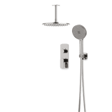 Artos Harmony Thermostatic Shower Trim Kit with Hand Shower in Brushed Nickel – 8" Shower Head Size – PS140C8TRBN