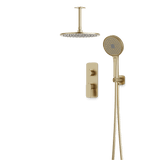 Artos Harmony Thermostatic Shower Trim Kit with Hand Shower in Satin Brass – 12" Shower Head Size – PS140C12TRSB