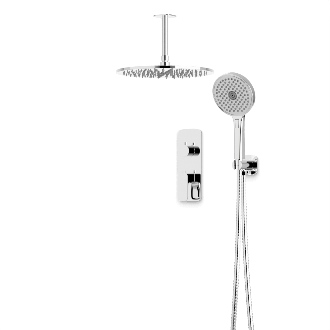 Artos Harmony Thermostatic Shower Trim Kit with Hand Shower in Chrome – 12" Shower Head Size – PS140C12TRCH