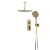 Artos Harmony Thermostatic Shower Trim Kit with Hand Shower in Satin Brass – 12" Shower Head Size – PS140C12TRSB