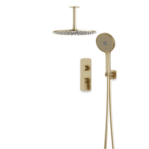 Artos Harmony Thermostatic Shower Trim Kit with Hand Shower in Satin Brass – 8" Shower Head Size – PS140C8TRSB