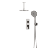 Artos Harmony Thermostatic Shower Trim Kit with Hand Shower in Brushed Nickel – 8" Shower Head Size – PS140C8TRBN