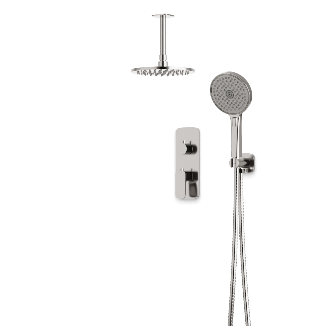 Artos Harmony Thermostatic Shower Trim Kit with Hand Shower in Brushed Nickel – 8" Shower Head Size – PS140W8TRBN