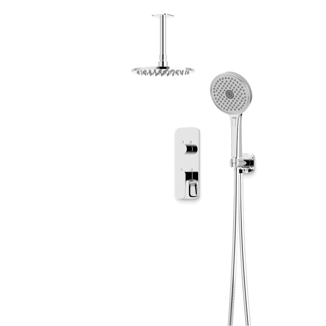 Artos Harmony Thermostatic Shower Trim Kit with Hand Shower in Chrome – 8" Shower Head Size – PS140W8TRCH