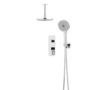 Artos Harmony Thermostatic Shower Trim Kit with Hand Shower in Chrome – 12" Shower Head Size – PS140W12TRCH