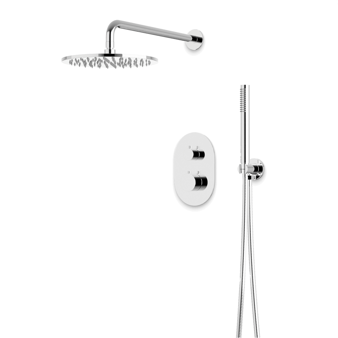 Artos Opera Thermostatic Shower Trim Kit with Hand Shower in Chrome – Wide Control Trim Style – PS140CH