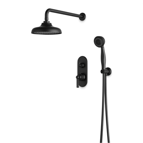 Artos Classic Thermostatic Shower Trim Kit with Hand Shower in Matte Black – Wide Control Trim Style – PS140DCLBK