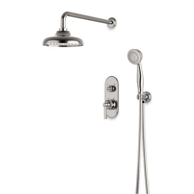 Artos Classic Thermostatic Shower Trim Kit with Hand Shower in Brushed Nickel – Wide Control Trim Style – PS140DCLBN