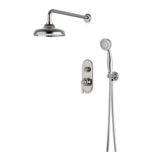 Artos Classic Thermostatic Shower Trim Kit with Hand Shower in Brushed Nickel – Wide Control Trim Style