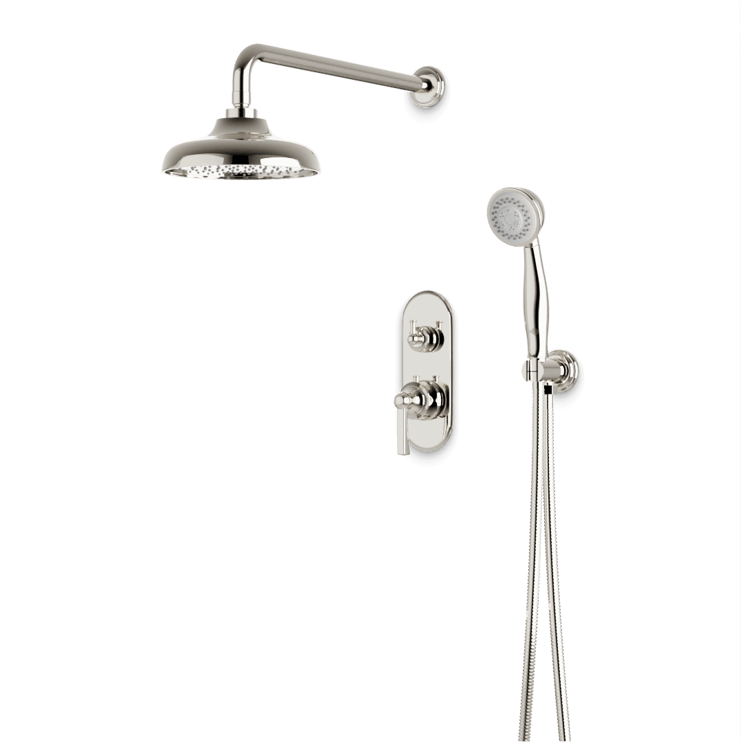 Artos Classic Thermostatic Shower Trim Kit with Hand Shower in Polished Nickel – Wide Control Trim Style – PS140DCLPN