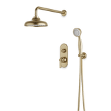 Artos Classic Thermostatic Shower Trim Kit with Hand Shower in Satin Brass – Wide Control Trim Style – PS140DCLSB