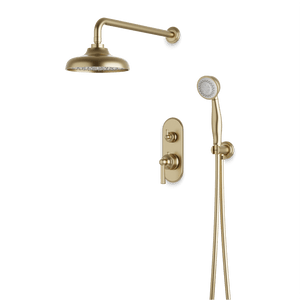 Artos Classic Thermostatic Shower Trim Kit with Hand Shower in Satin Brass – Wide Control Trim Style – PS140DCLSB