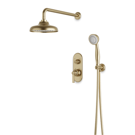 Artos Classic Thermostatic Shower Trim Kit with Hand Shower in Satin Brass – Wide Control Trim Style – PS140DCLSB