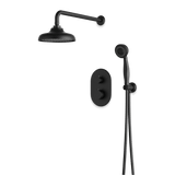 Artos Classic Thermostatic Shower Trim Kit with Hand Shower in Matte Black – Wide Control Trim Style – PS140DCLBK
