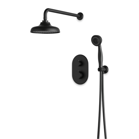 Artos Classic Thermostatic Shower Trim Kit with Hand Shower in Matte Black – Wide Control Trim Style – PS140DCLBK