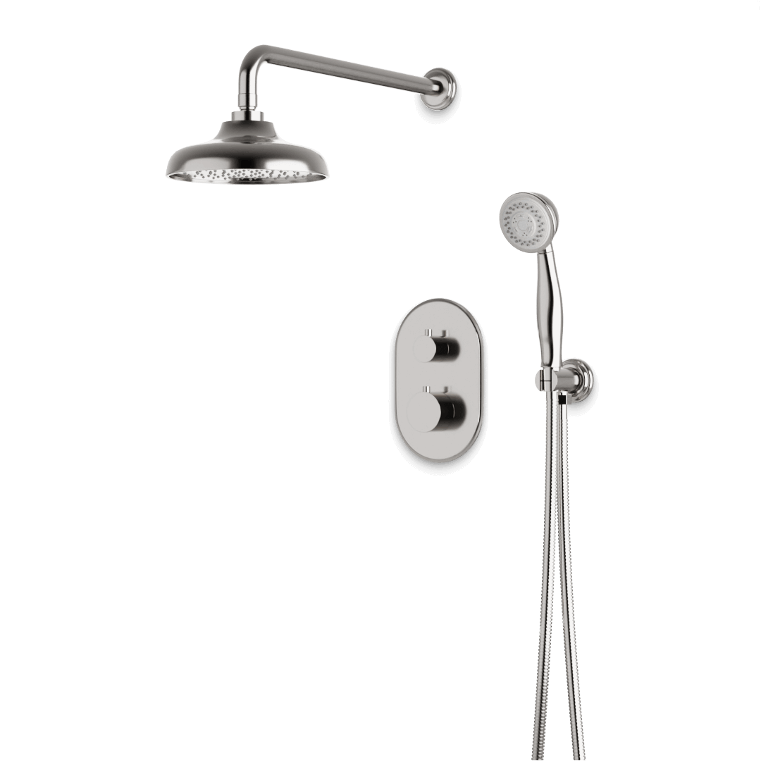 Artos Classic Thermostatic Shower Trim Kit with Hand Shower in Brushed Nickel – Wide Control Trim Style – PS140DCLBN