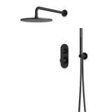 Artos Opera Thermostatic Shower Trim Kit with Hand Shower in Matte Black – Wide Control Trim Style – PS140BK