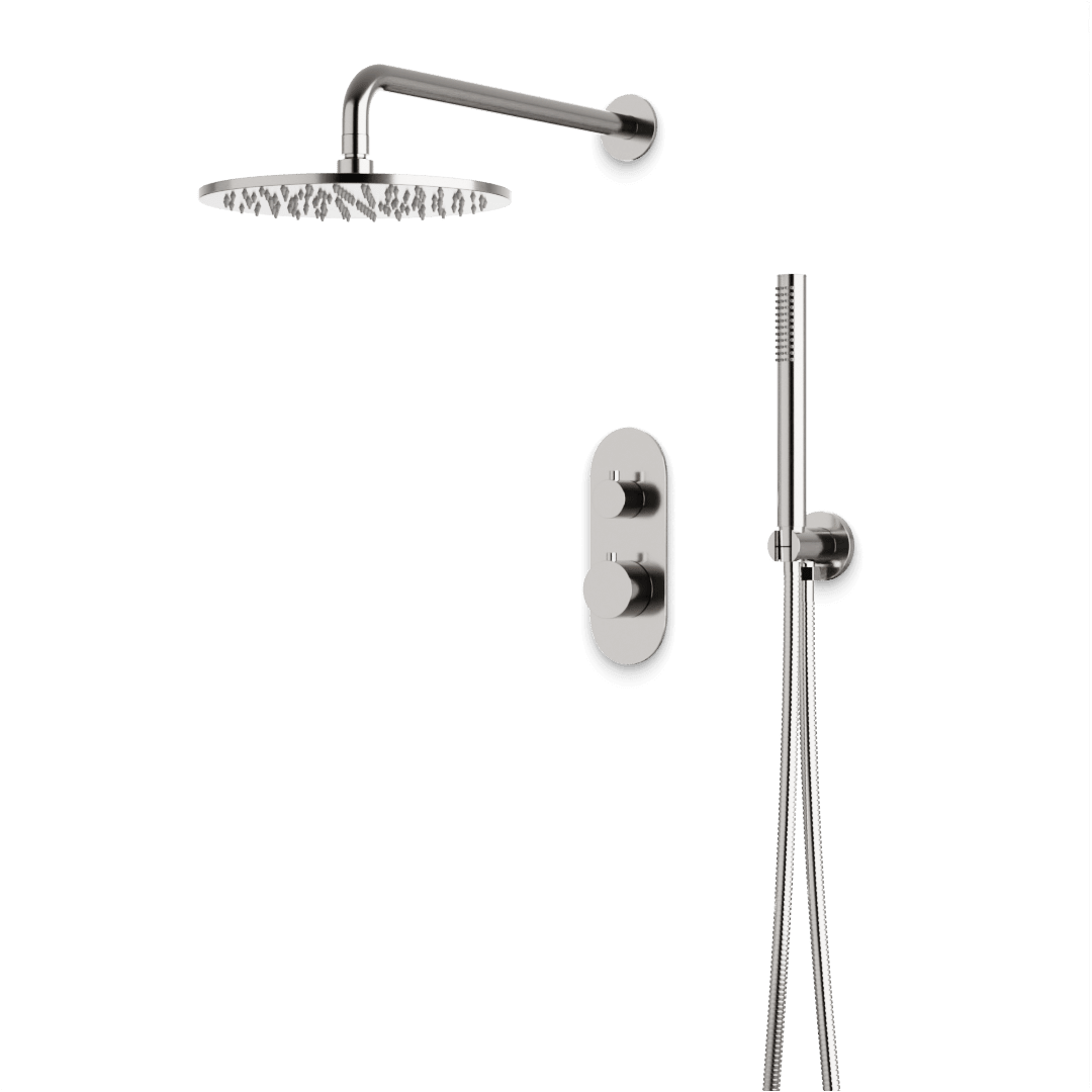 Artos Opera Thermostatic Shower Trim Kit with Hand Shower in Brushed Nickel – Wide Control Trim Style – PS140BN