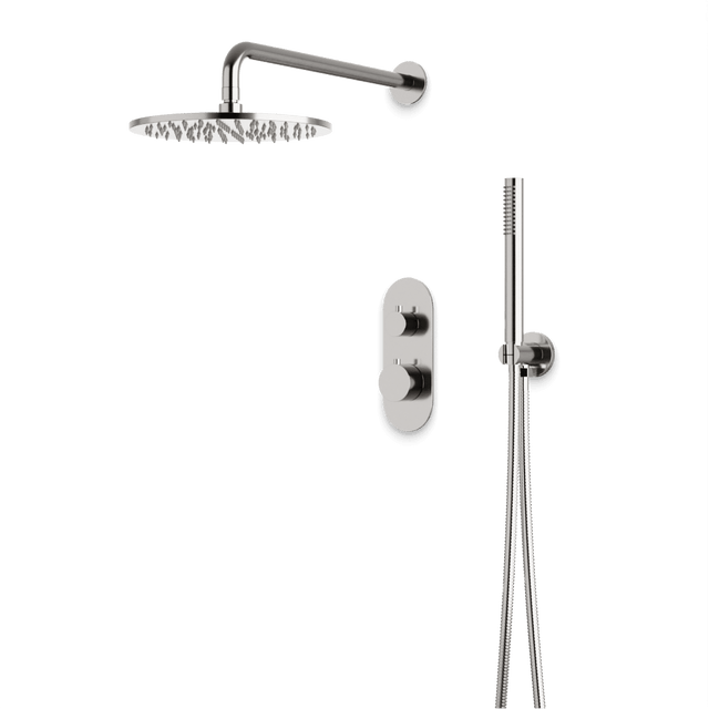 Artos Opera Thermostatic Shower Trim Kit with Hand Shower in Brushed Nickel – Wide Control Trim Style – PS140BN