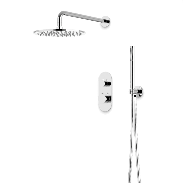 Artos Opera Thermostatic Shower Trim Kit with Hand Shower in Chrome – Wide Control Trim Style – PS140CH