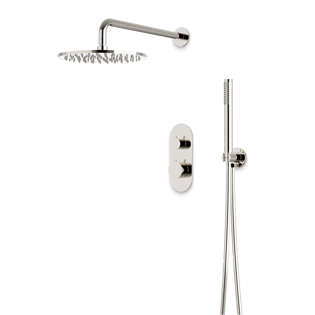 Artos Opera Thermostatic Shower Trim Kit with Hand Shower in Polished Nickel – Wide Control Trim Style – PS140PN