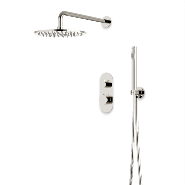Artos Opera Thermostatic Shower Trim Kit with Hand Shower in Polished Nickel – Wide Control Trim Style – PS140PN