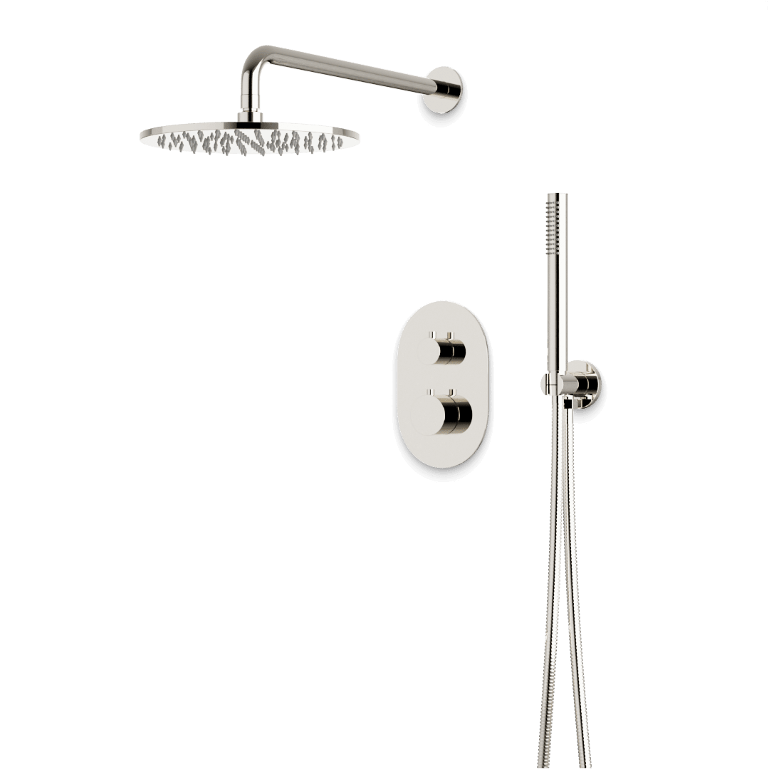 Artos Opera Thermostatic Shower Trim Kit with Hand Shower in Polished Nickel – Wide Control Trim Style – PS140PN