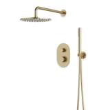 Artos Opera Thermostatic Shower Trim Kit with Hand Shower in Satin Brass – Wide Control Trim Style – PS140SB