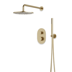 Artos Opera Thermostatic Shower Trim Kit with Hand Shower in Satin Brass – Wide Control Trim Style – PS140SB