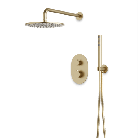 Artos Opera Thermostatic Shower Trim Kit with Hand Shower in Satin Brass – Wide Control Trim Style – PS140SB