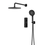 Artos Harmony Thermostatic Shower Trim Kit with Hand Shower in Matte Black – 12" Shower Head Size – PS140W12TRBK